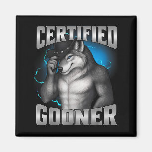 Grappige Cringe Sigma Wolf Gecertificeerde Gooner Magneet