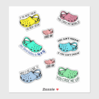 Grappige crocs citaten stickerspack sticker
