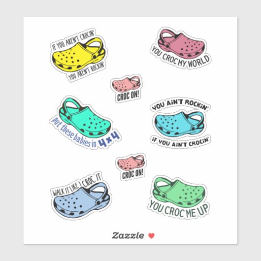 Grappige crocs citaten stickerspack sticker (Vel)