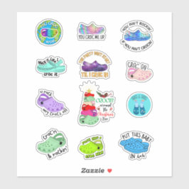 Grappige crocs citaten stickerspack sticker