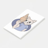 Grappige Croissant Kat Post-it® Notes (Schuin)