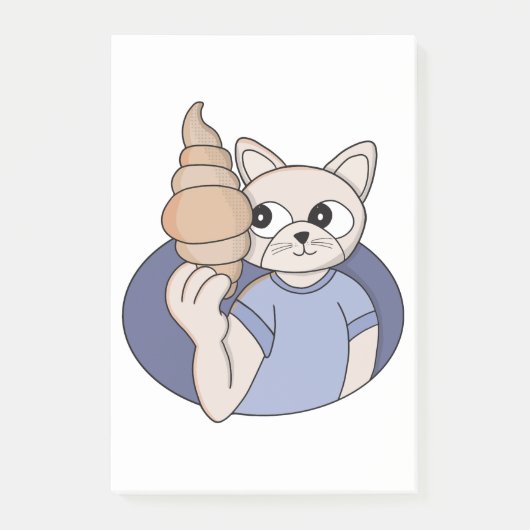 Grappige Croissant Kat Post-it® Notes (Voorkant)