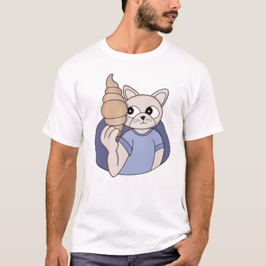 Grappige Croissant Kat T-shirt (Voorkant)