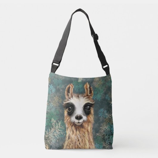 Grappige Crossbody Tas met Curious Llama (Voorkant)