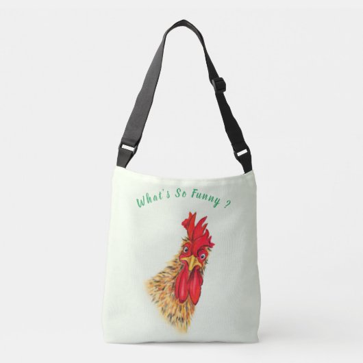 Grappige crossbody tas Verraste Rooster Custom Tek (Voorkant)
