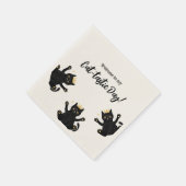 Grappige Crown Black Cat Verjaardag Servet (Hoek)