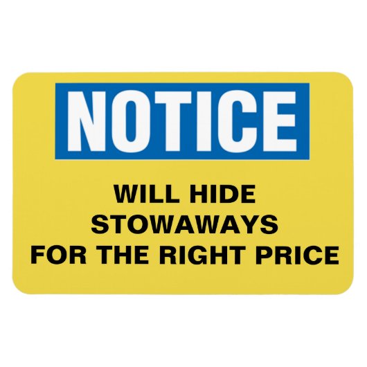 Grappige cruise cabine deur - zal verstekelingen v magneet (Horizontaal)