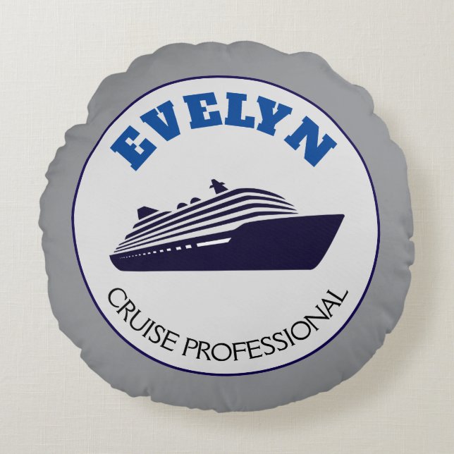 Grappige Cruise Professionele Ronde Kussen  (Voorkant)
