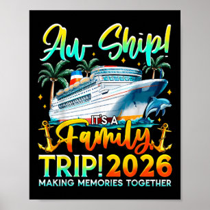Grappige cruise schip familie reis vakantie 2026 R Poster