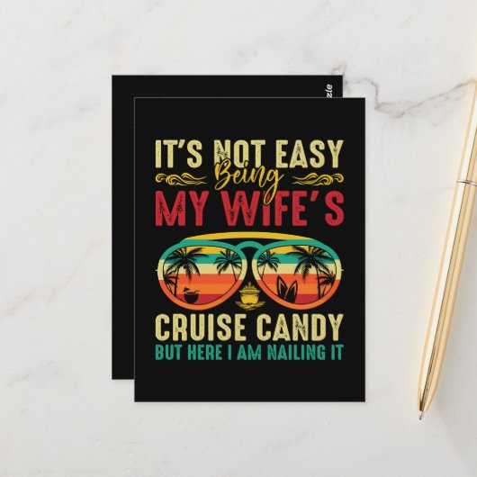Grappige Cruise Snoep Man Briefkaart (Voorkant / Achterkant in situ)