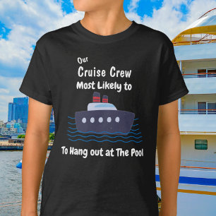 Grappige cruise zwembad kinderen zwart personalise t-shirt