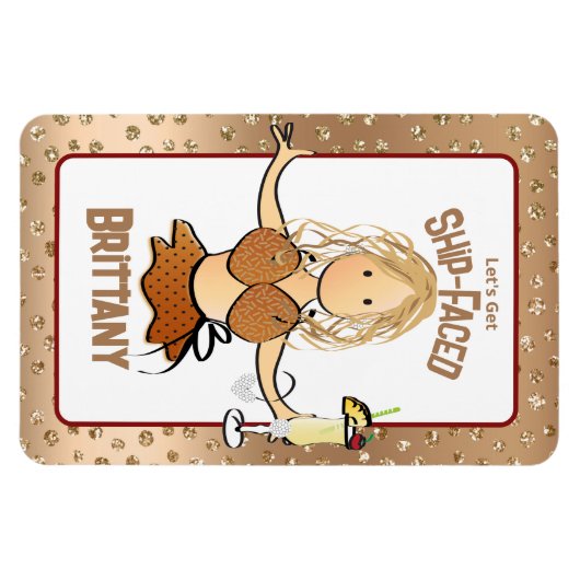 Grappige cruiseschip deur voor haar blond party me magneet (Horizontaal)