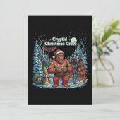 Grappige Cryptid Kerstploeg | Bigfoot, Mothman Bedankkaart (Staand voorkant)