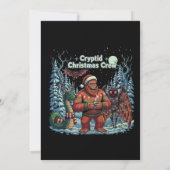 Grappige Cryptid Kerstploeg | Bigfoot, Mothman Bedankkaart (Achterkant)