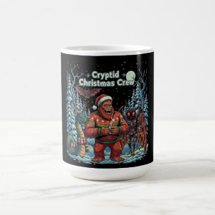 Grappige Cryptid Kerstploeg   Bigfoot, Mothman Magische Mok