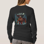 Grappige Cryptid Kerstploeg | Bigfoot, Mothman T-shirt (Achterkant)