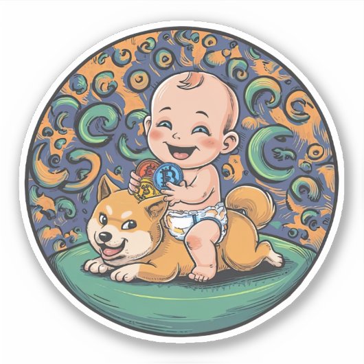 Grappige Crypto Baby Sticker (Voorkant)