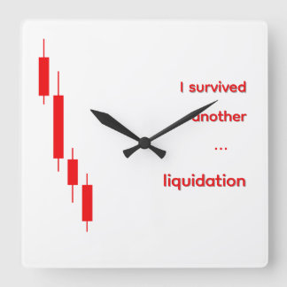 Grappige Crypto "Ik heb liquidatie overleefd" klok