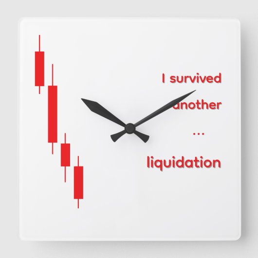 Grappige Crypto "Ik heb liquidatie overleefd" klok (Voorkant)