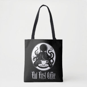 Grappige Cthulhu - maar eerste koffie Tote Bag