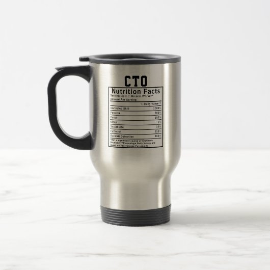 Grappige CTO Voedingsfeiten IT Executive Cadeau Reisbeker (Links)