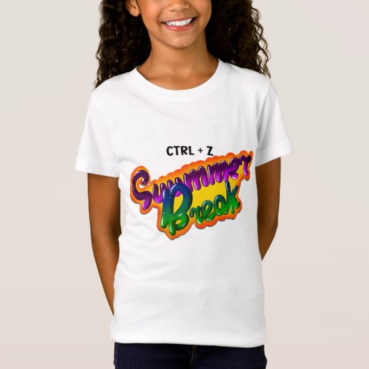Grappige ctrl+z zomervakantie - terug naar school t-shirt (Voorkant)