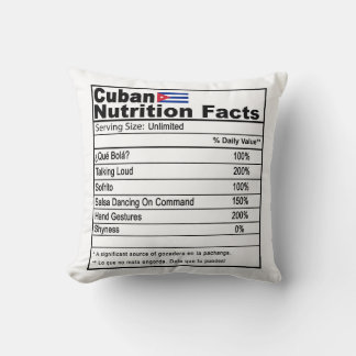 Grappige Cubaanse Voeding Fact Kussen, Home Decor Kussen