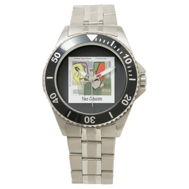 Grappige Cubistische Castro Horloge (Voorkant)