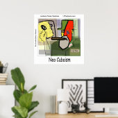 Grappige Cubistische Kunst Castro Poster (Thuiskantoor)