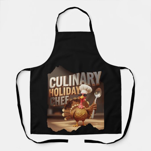 Grappige Culinaire Vakantie Turkije Chef Schort (Voorkant)