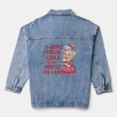Grappige cupcake bakken oma citaten cupcake liefhe denim jacket (Achterkant)