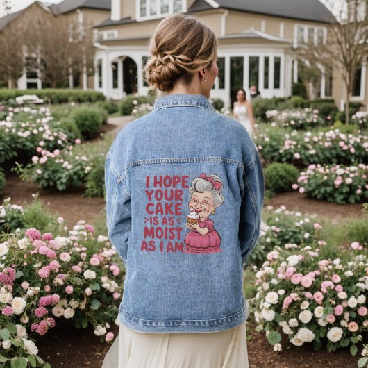 Grappige cupcake bakken oma citaten cupcake liefhe denim jacket (Huwelijk Achterkant)
