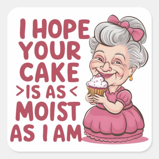 Grappige cupcake bakken oma citaten cupcake liefhe vierkante sticker (Voorkant)