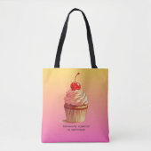 Grappige Cupcake Emotionele Steun van Botercreme Tote Bag (Voorkant)