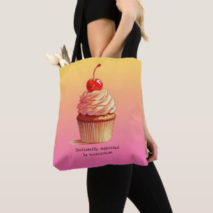 Grappige Cupcake Emotionele Steun van Botercreme Tote Bag