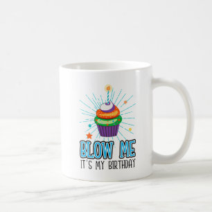 Grappige Cupcake Kaars Blaas Me Het Is Mijn Verjaa Koffiemok