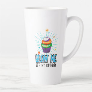 Grappige Cupcake Kaars Blaas Mij Het Is Mijn Verja Latte Mok