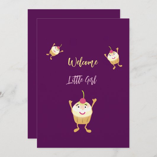 Grappige cupcakes feestdagenkaart (Voorkant / Achterkant)