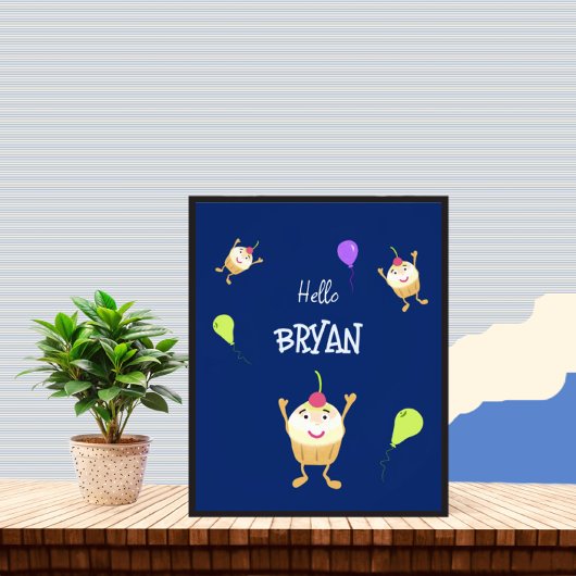 Grappige cupcakes foto afdruk