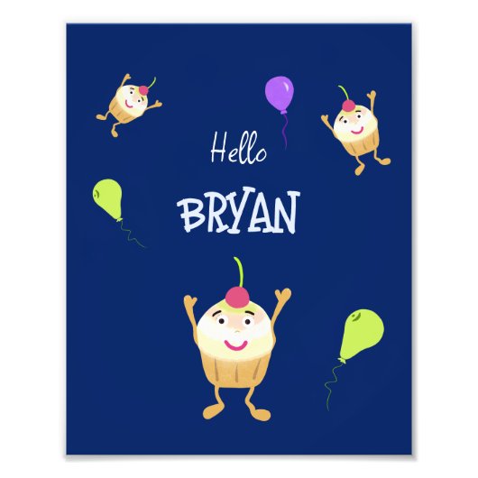 Grappige cupcakes foto afdruk (Voorkant)