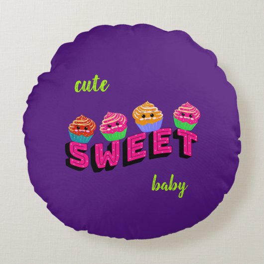 Grappige cupcakes rond kussen (Voorkant)