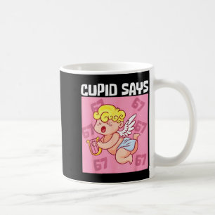 Grappige Cupid Zegt 67 Zes Zeven Valentijn 6 7 Mem Koffiemok