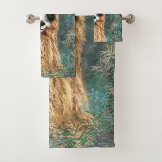 Grappige Curious Alpaca badhanddoeken Bad Handdoek (Insitu)