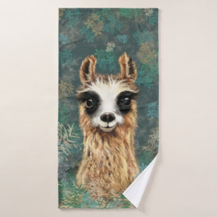 Grappige Curious Alpaca badhanddoeken Bad Handdoek