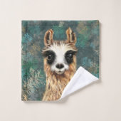 Grappige Curious Alpaca badhanddoeken Bad Handdoek (Wasdoekje)