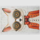 Grappige Curious Steampunk Fox M2 Decoupage Tissuepapier (Voorkant)