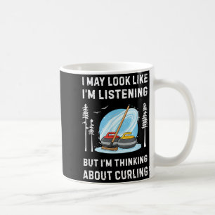 Grappige Curling-fan Ik Lijk misschien te Luistere Koffiemok