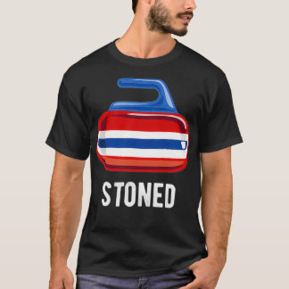 Grappige Curling Stoned Pun Curling Sweep Team Jok T-shirt