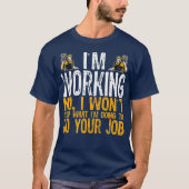 Grappige Custodian Tshirt in werkende bewaarder (Voorkant)