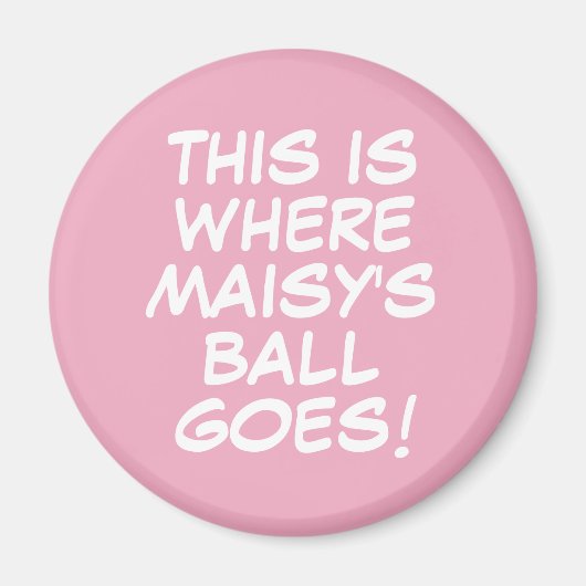 Grappige Custom Bericht Roze Golf Ball Marker Magneet (Voorkant)